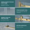 Single Slide Shower Door With 8Mm Tempered Glass And Stainless Steel Frame - Gold - Image 6