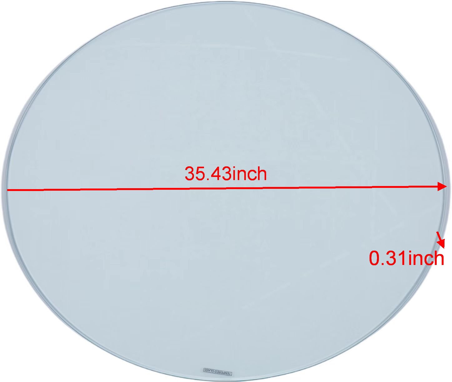 35.43" Tempered Glass Top - Clear - Image 7