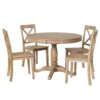 Modern Dining Table Set For 4, Round Table And 4 Kitchen Room Chairs, 5 Piece Kitchen Table Set For Dining Room, Dinette, Breakfast Nook - Natural Wood Wash - Image 9