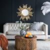 Sunburst Metal Decorative Mirror With, Boho Wall Decor Sun Mirror For Living Room Bathroom Enterway - Gold - Image 4