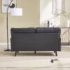 Mid Century Modern Loveseat Sofa, 2 Seater With USB & Removable Pillow Cover - Black - Image 12