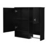 Modern Wall Mounted Bathroom Medicine Cabinet, Bathroom Wall Storage Cabinet With Mirror, Over The Toilet Space Saver Cabinet With Towels Bar - Black - Image 13