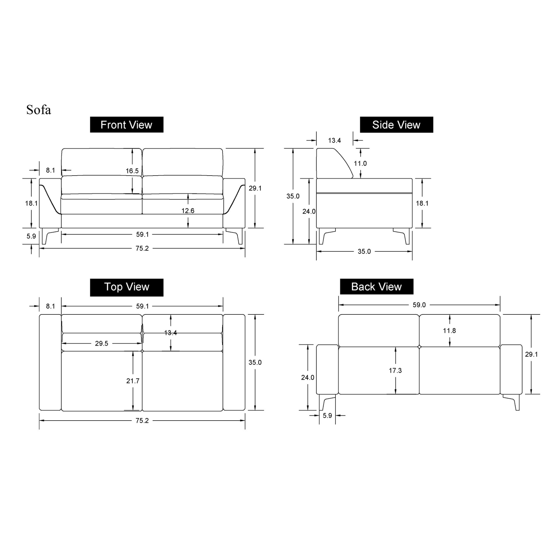 Creta - Sofa - Light Gray - Image 3
