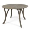 Hermosa - Outdoor Acacia Wood Table With Teak - Gray - Image 7