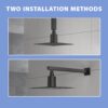 Ultra Thin 8" Square Rain Shower Head 304 Stainless Steel, Wall / Ceiling Mounted - Black - Image 9
