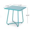 Outdoor Steel Side Table With X Shape Bottom Crossing Legs - Teal - Image 3