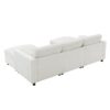 Modular Sectional With Storage Pockets, 5 Seat U Shaped Couch Set With Pillows Free Combination Modern Cloud Sofa With 2 Movable Ottoman - White - Image 8