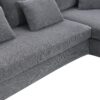 Modern L-Shaped Corduroy Sofa With Reversible Chaise, 4 Seat Upholstered Sectional Indoor Furniture, Convertible Sleeper Couch With Pillows - Gray - Image 11