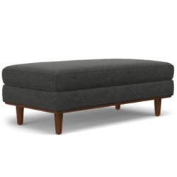 Morrison - Large Rectangular Ottoman - Charcoal Gray
