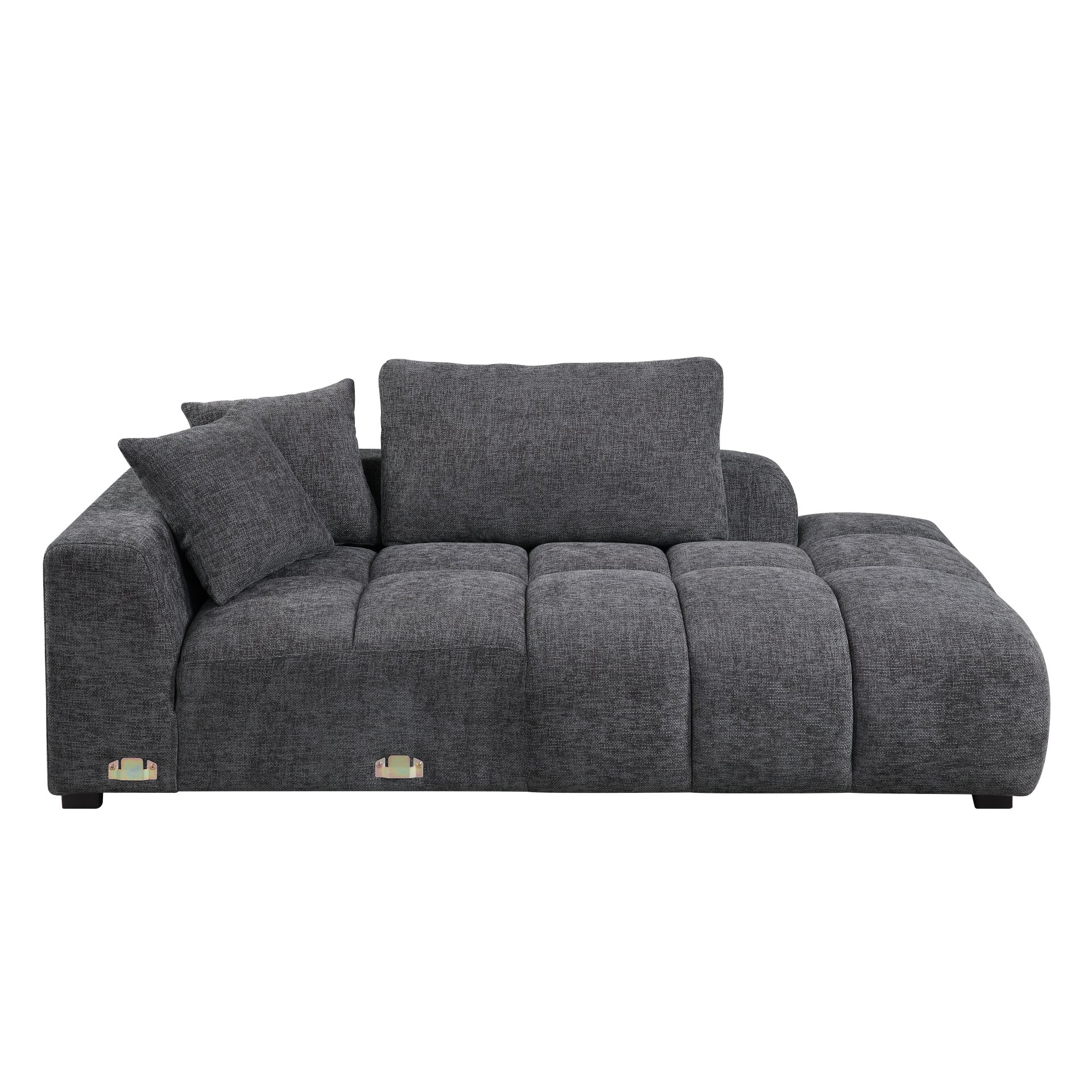 Chosen - Sectional Sofa With Toss Pillows With 2 Chaises With Ottoman - Gray - Image 6