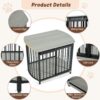 Furniture Style Dog Crate For Small And Medium Dogs, Wooden Cage Indoor Kennel Furniture, Modern Dog Crate End Table With Double Doors - Gray - Image 3