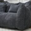 Comfortable Dual Beanbag Chair With High Resilience Foam Core For 2 People - Black - Image 7