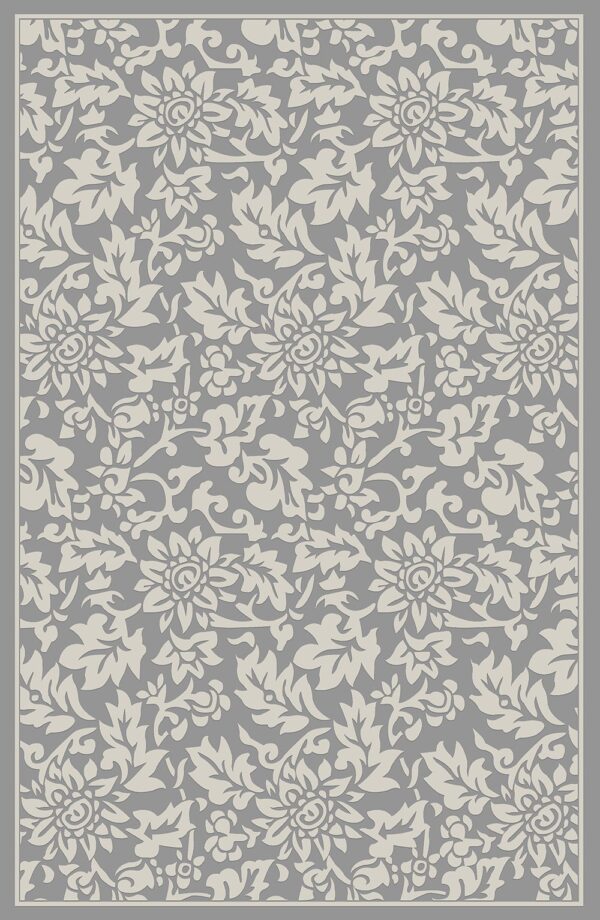 Macau - Non - Slip Accent Rug - Dark Gray / White
