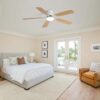 Indoor Modern 52" Ceiling Fan With Dimmable 6 Speed Wind 5 Blades Remote Control Reversible Dc Motor With LED Light - White - Image 4