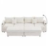 Modern Style 4 Seater Sofa Sectional Sofa Couch With Storage Space, Two Movable Ottomans, Two USB Ports, Two Cup Holders, A Phone Holder For Living Room - Beige - Image 21