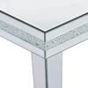 Fashionable Modern Glass Mirrored Coffee Table Cocktail Table With Crystal Design And Adjustable Height Legs - Silver - Image 13