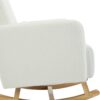 Accent Rocking Chair With Pillow, Spacious & Comfortable Seating For Living Room Or Bedroom - Cream White - Image 21