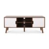 TV Stand With Shelves And Splayed Legs - White / Walnut - Image 8