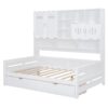 Full Size Daybed With 2 Drawers And All In One Cabinet And Shelf - White - Image 2