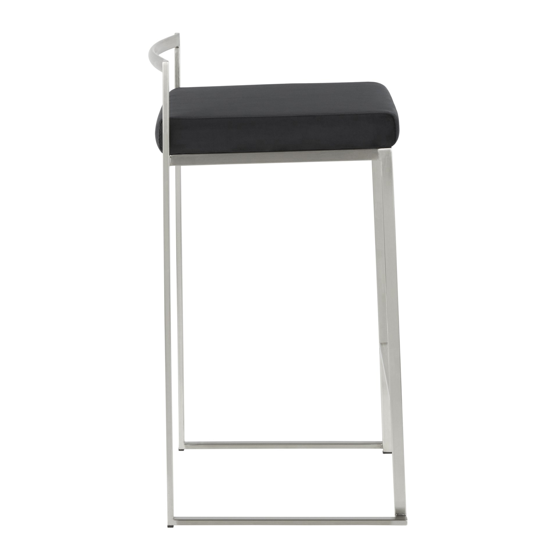 Fuji - Contemporary, Stackable Counter Stool (Set of 2) - Black - Image 3
