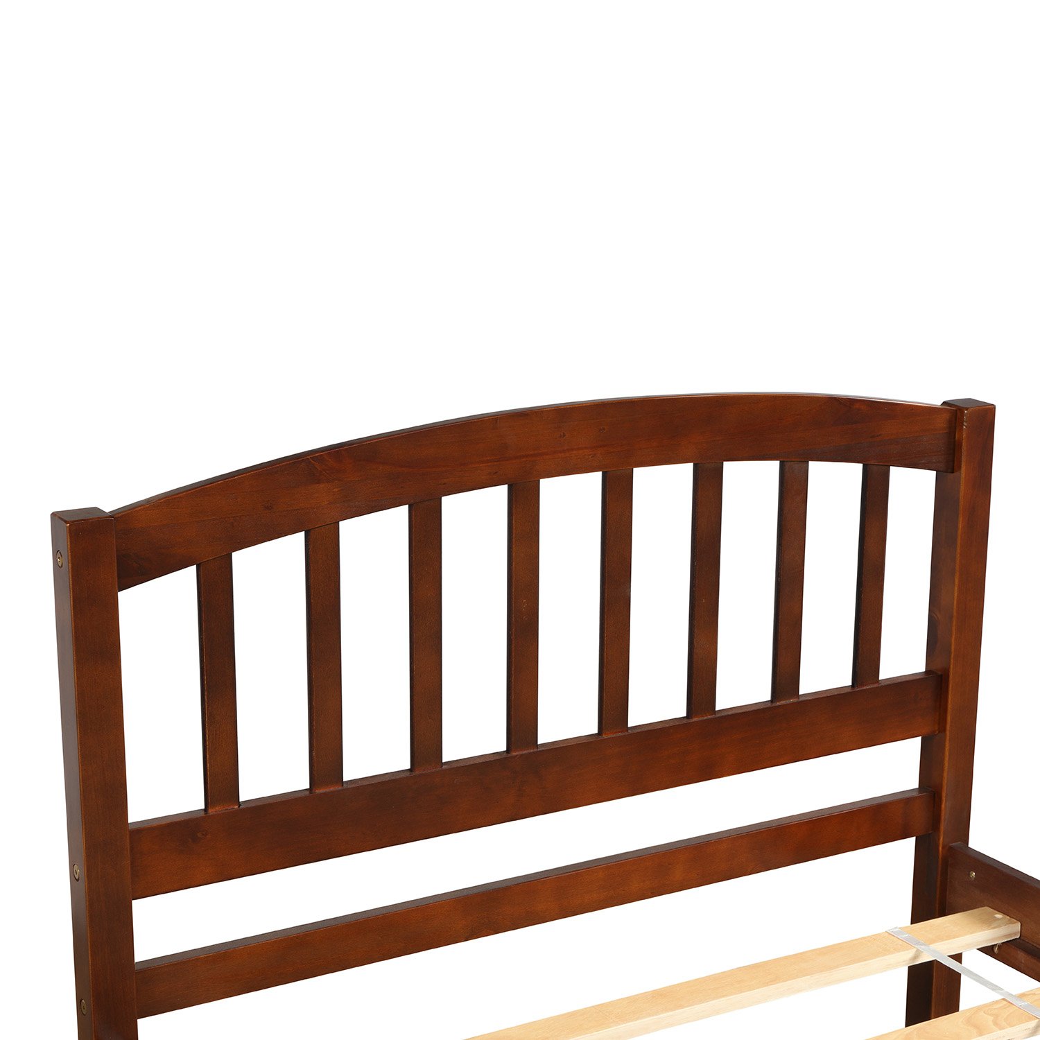 Twin Size Platform Bed Frame With Trundle - Walnut - Image 8