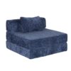 Convertible Floor Sofa Bed With Fixed Shape Frame For Living Room - Dark Blue - Image 15