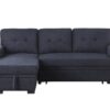 Lucca II - Woven Fabric Reversible Sleeper Sectional Sofa With Storage Chaise and Pocket Coil Seating - Dark Gray - Image 12