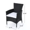 Dimensional Outdoor Dining Chair With Cushion Seat And Iron Frame, (Set of 2) - Black - Image 3