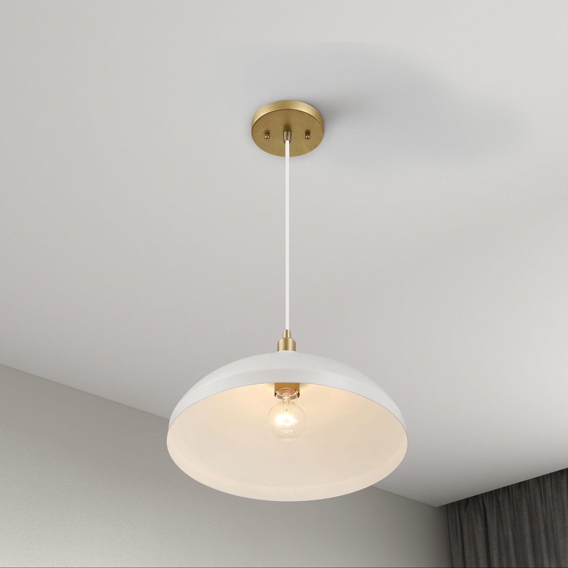 Astral - Single Light Pendant Lamp For Entrance Kitchen Island - Gold / White - Image 2