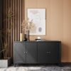 Accent Cabinet 4 Door Wooden Cabinet Sideboard Buffet Server Cabinet Storage Cabinet, For Living Room, Entryway, Hallway, Office, Kitchen And Dining Room - Matte Black - Image 7
