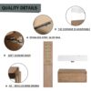 Contemporary Wall Mounted Bathroom Vanity With Resin Sink And 2 Side Cabinet - Imitative Oak - Image 6
