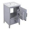 20" Bathroom Vanity With Sink, Bathroom Cabinet With A Door, Door Shelf Storage And Adiustable Foot Pads, A Drawer - Gray - Image 18