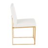 Fuji - Contemporary, High Back Dining Chair (Set of 2) - Gold / White - Image 3