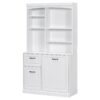 Bathroom Storage Cabinet With Tilt Out Hamper, Tall Free Standing Organizer With Drawers & Adjustable Shelves, Linen Tower With Steel Handles - White - Image 14