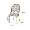 Outdoor Rattan And Aluminum French Bistro Chairs Set Bamboo - White / Gray - Image 3