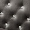 Wide Sofa With Jeweled Buttons, Square Arm, 2 Pillows - Gray - Image 12