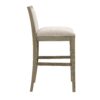 Bar Stools (Set of 2), Rubber Wood Frame, Retro Bar Chairs Suitable For Kitchen Island - Beige / Gray - Image 8
