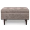 Shay - Mid Century Small Coffee Table Storage Ottoman - Gray - Image 2
