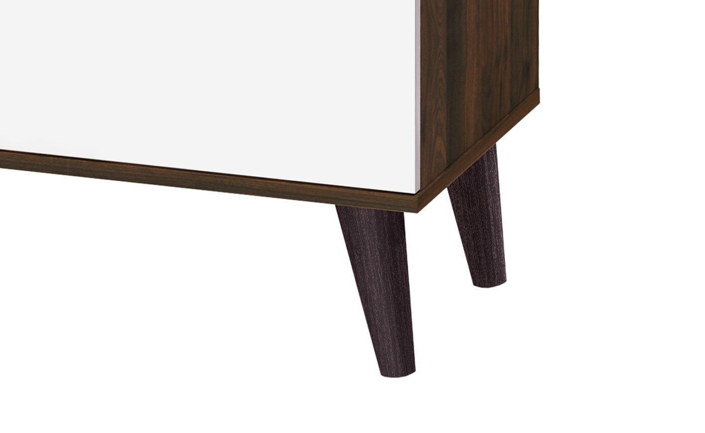 Amidon - TV Stand For TV's Up To 63", With 2 Storage Shelves & 1 Cabinet, Modern Entertainment Centre For TV In Living Room - White / Walnut - Image 2
