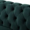 Chesterfield Velvet Loveseat Sofa 2 Person Rolled Arm Upholstered Couch - Forest Green - Image 14