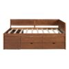 Full Size Daybed With Drawers And Shelves - Walnut - Image 2