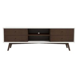 Caroline - White TV Stand Up To 72" - Brown / White