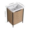 Contemporary Freestanding Bathroom Vanity With Resin Sink & Soft Close Doors - Light Coffee - Image 3
