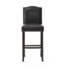Bar Stools (Set of 2), Upholstered Barstools Armless, Rubber Wood Leg - Brown - Image 6
