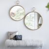 Circle Wall Mirror With Iron Frame, Accent Mirror For Living Room, Entryway, Office - Gold - Image 9