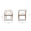 Artemis - Mixed Material Upholstered Dining Arm Chair - Warm White - Image 5