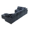 Modern Modular Cloud Sofa Bed, 6 Seat Chenille Sectional Couch Set With Ottoman, Free Combination, Convertible U Shaped Sleeper Sofa - Dark Blue - Image 7