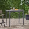 Outdoor Minimalist Acacia Wood Rectangle Bar Table - Dark Gray - Image 5