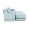 Elegant 2 Seater Sofa With Ottoman And Lumbar Pillows Chenille High Quality Wood - Sky Blue - Image 25