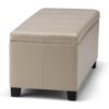 Dover - Storage Ottoman Bench - Satin Cream - Image 3